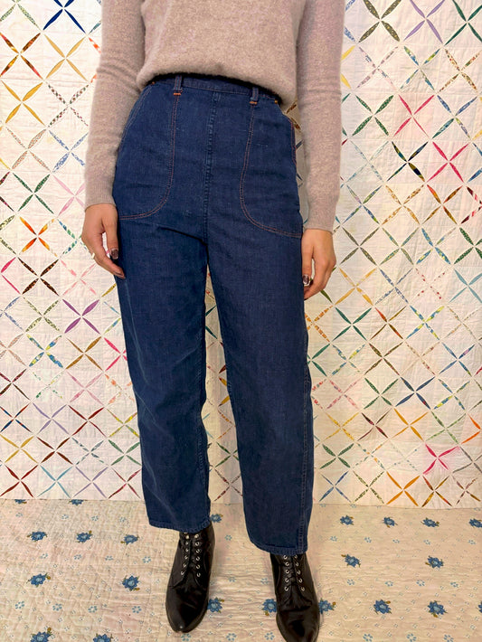 1950s side zip jeans