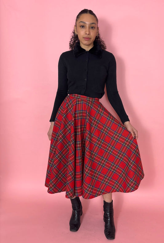 Plaid Midi Skirt