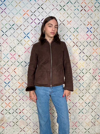 Y2K faux shearling jacket