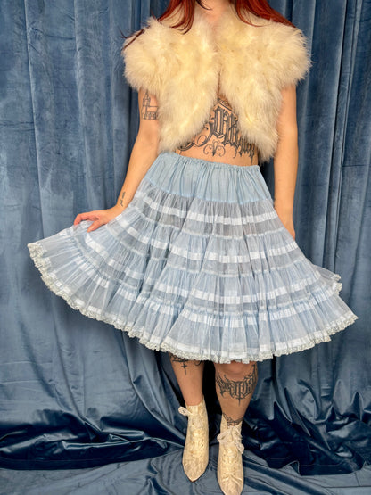 Sky blue ruffle skirt/petticoat