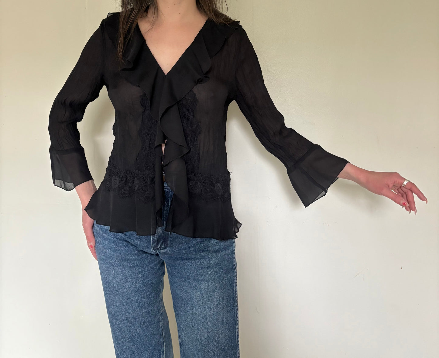 Allison Taylor Pleated Ruffle Top