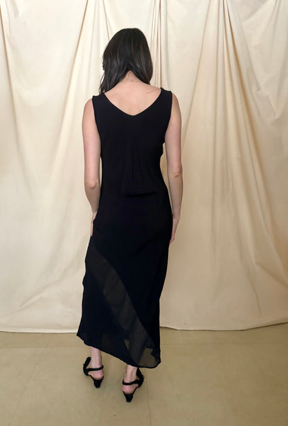 Slinky Black Bias Cut Dress