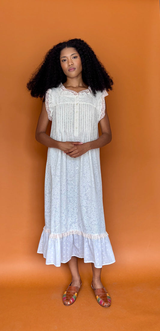 Romantic cotton ruffle dress