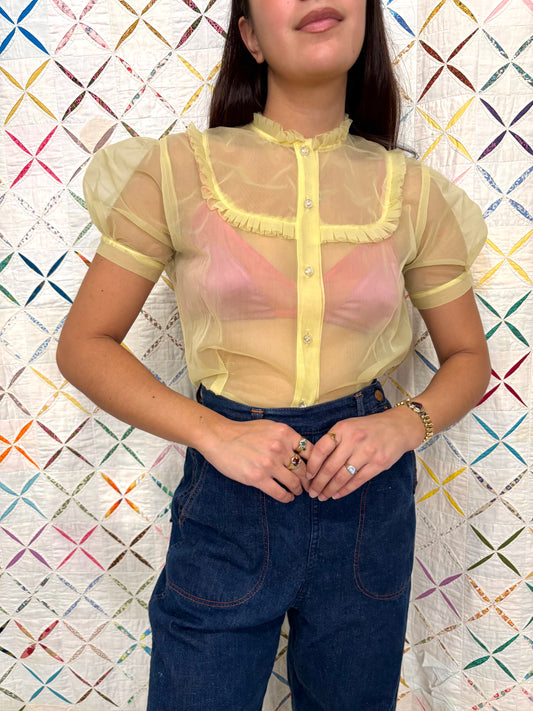 1950s Sheer Nylon top