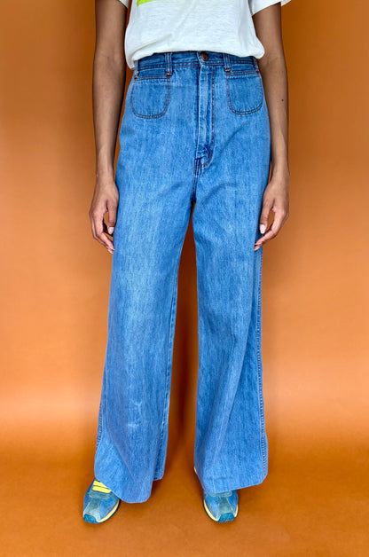 1970s denim bell bottoms