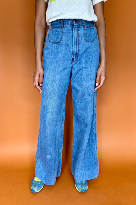 1970s denim bell bottoms