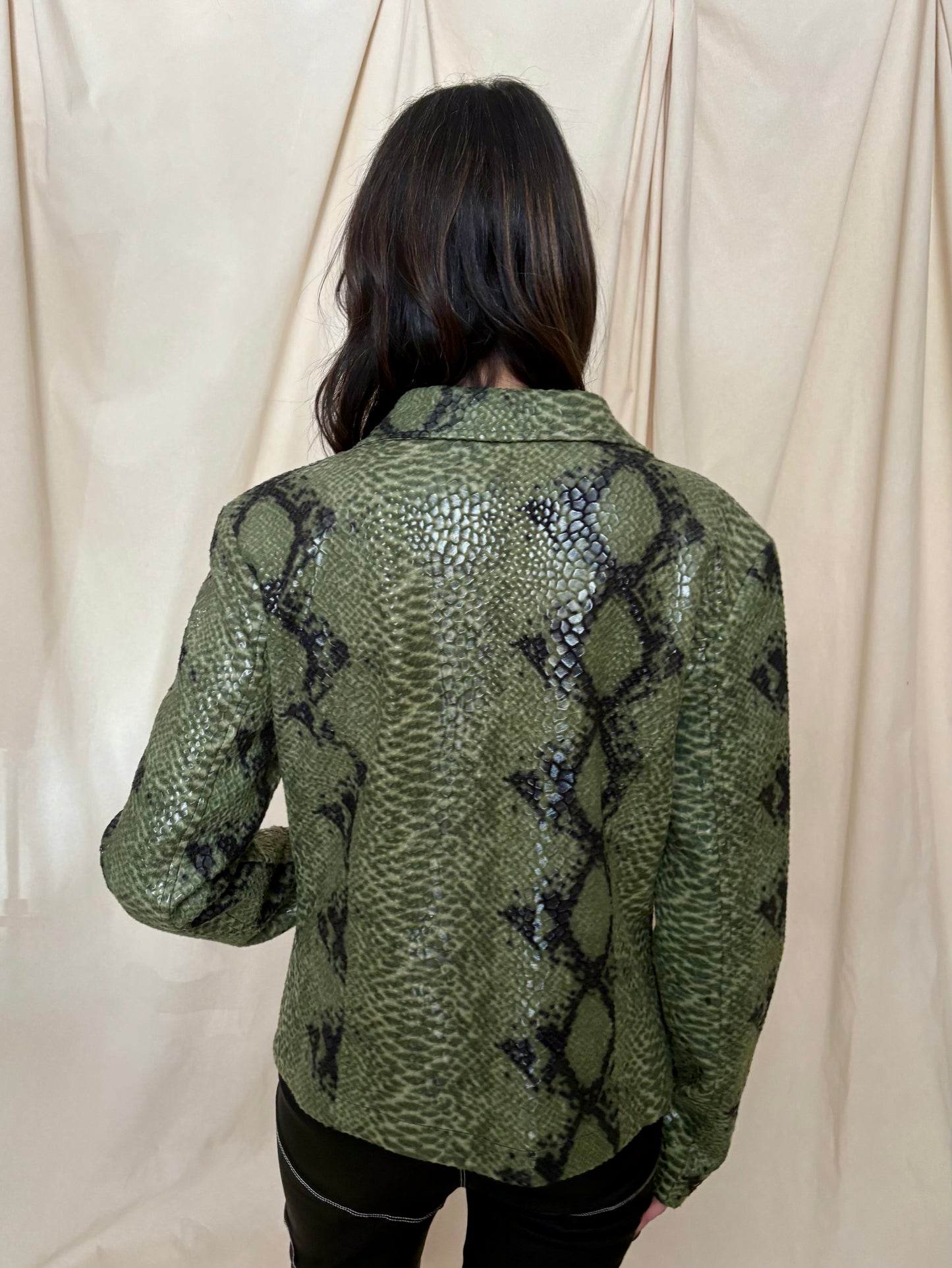 Y2K Green Snake Print Jacket