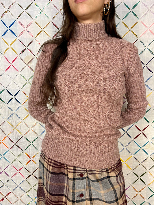 Ribbed 100% wool turtleneck
