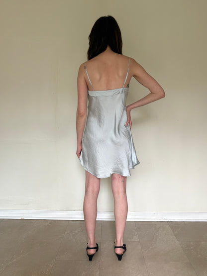 Ice Blue Silk Slip