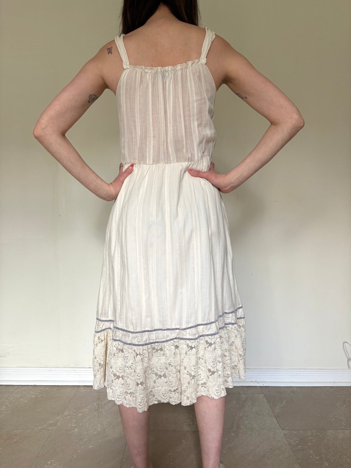 70s/Early 80s cotton and lace dress