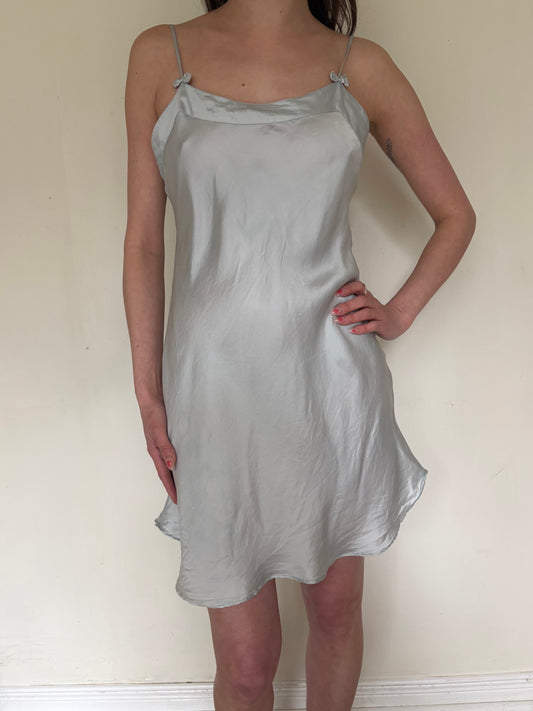 Ice Blue Silk Slip