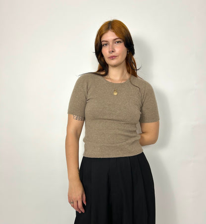 Italian Cashmere Tshirt in Taupe