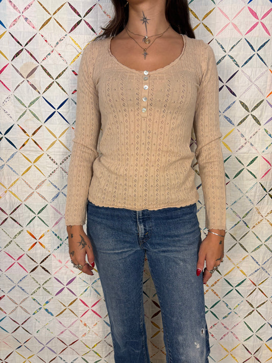 Tan girly henley