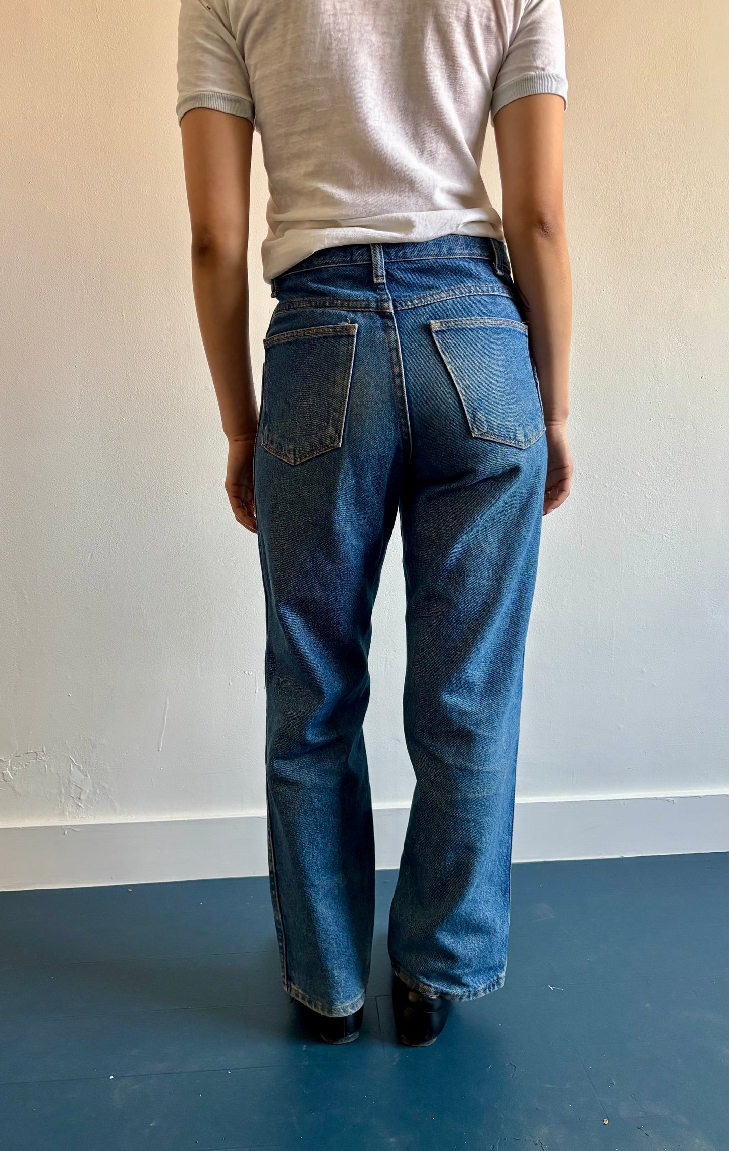 Medium wash legendary gold jeans
