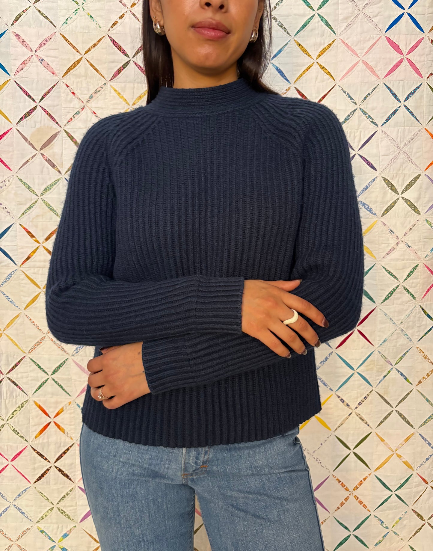 Ribbed Cotton Wool blend Sweater