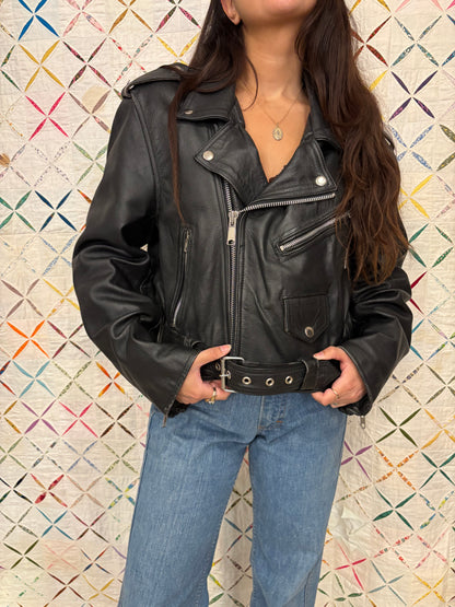 Perfect fit leather moto jacket
