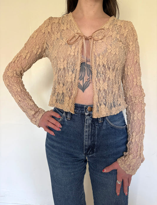 90s floral lace cover up