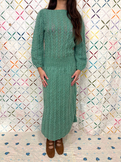 Mid century Hand Knit Dress