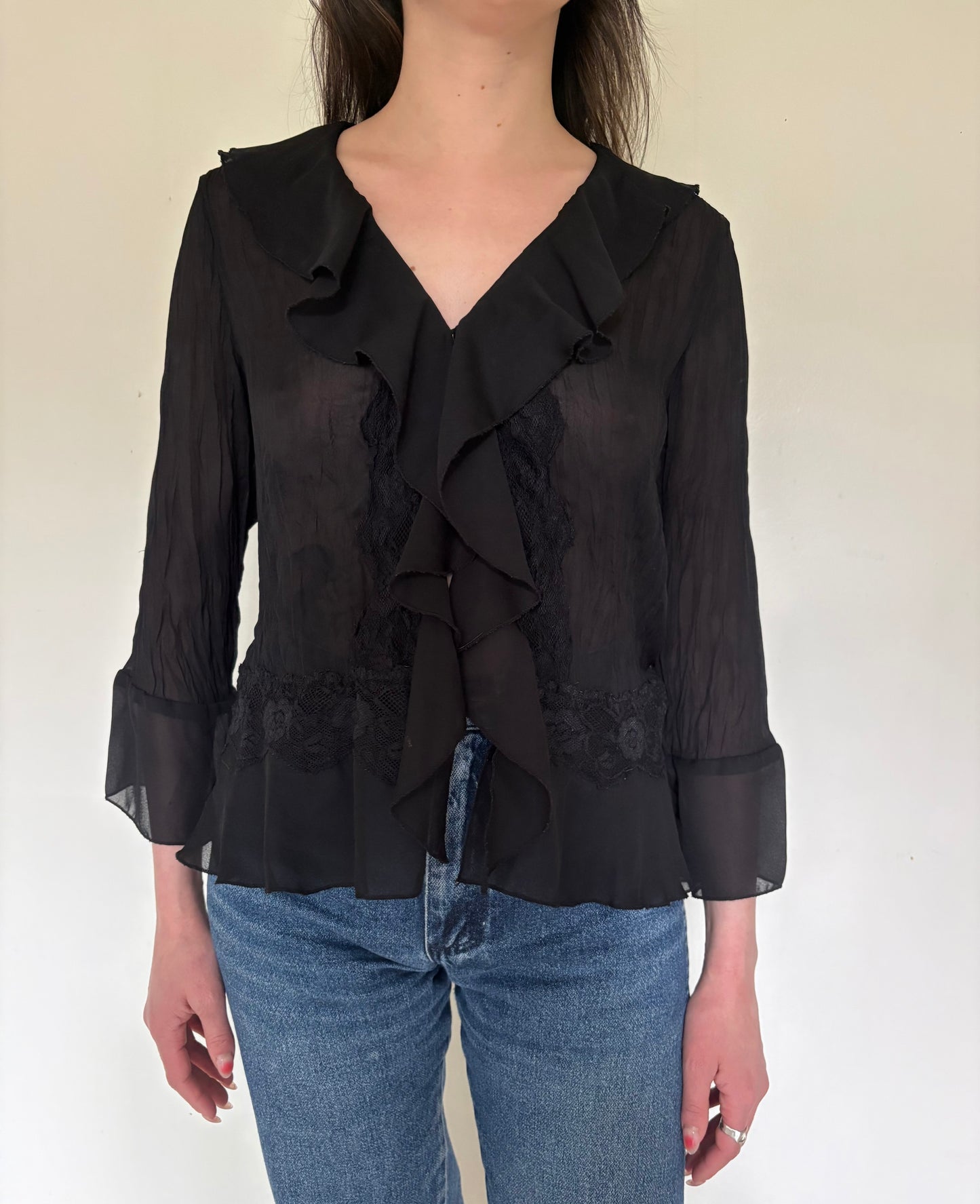 Allison Taylor Pleated Ruffle Top