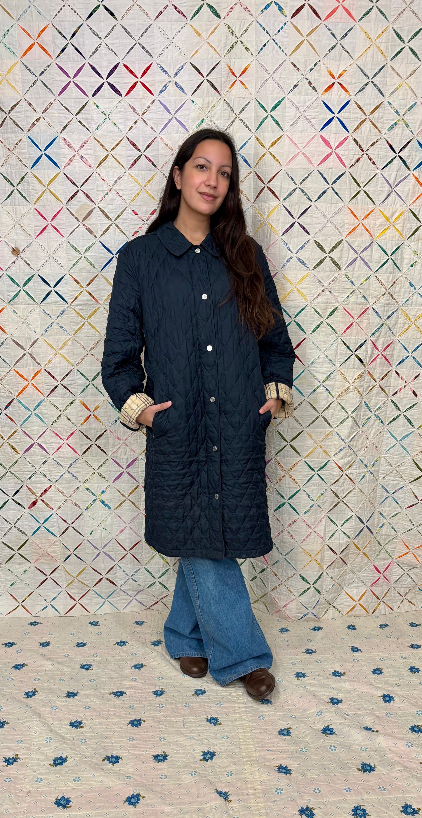 Quilted LL Bean long jacket