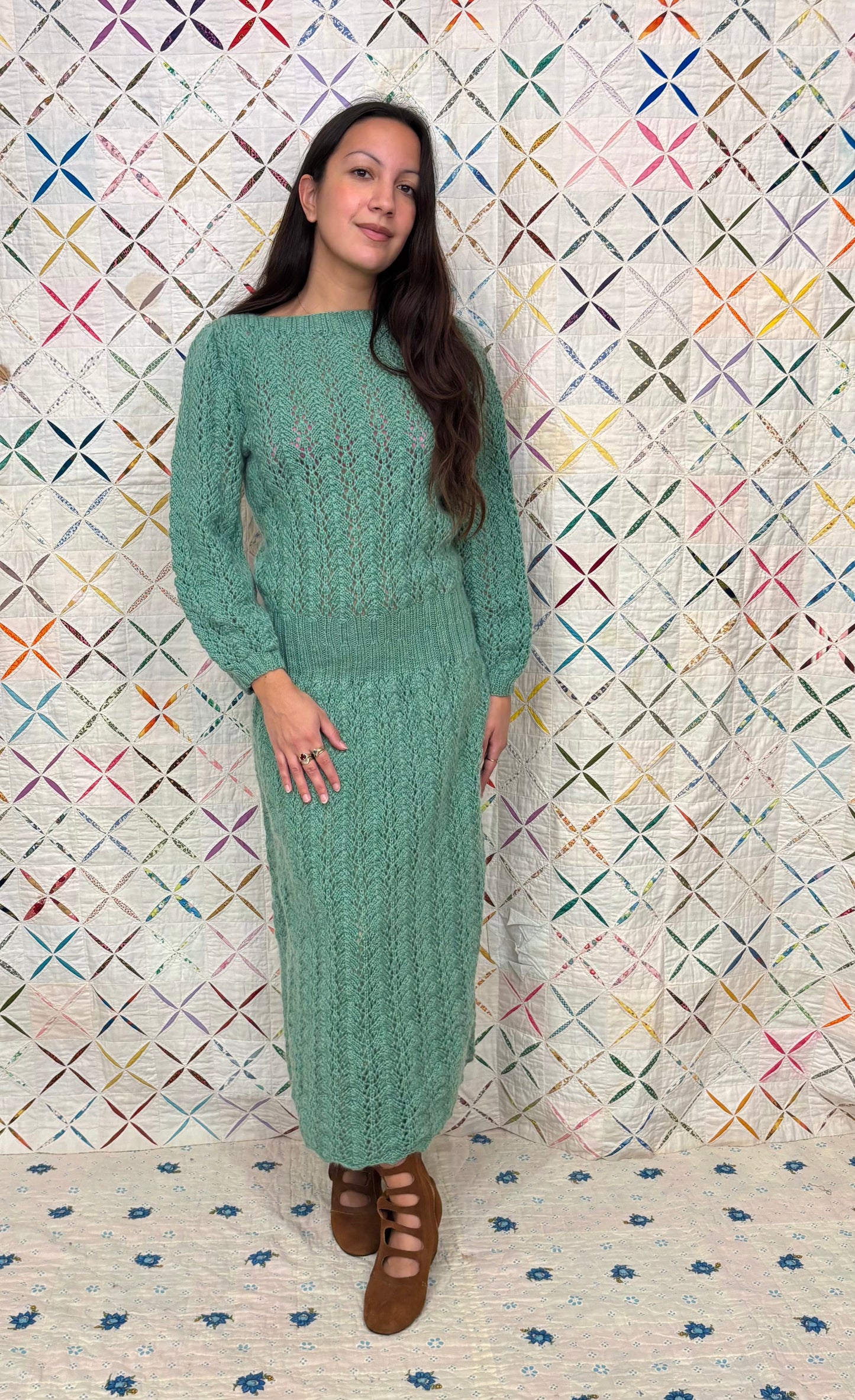 Mid century Hand Knit Dress