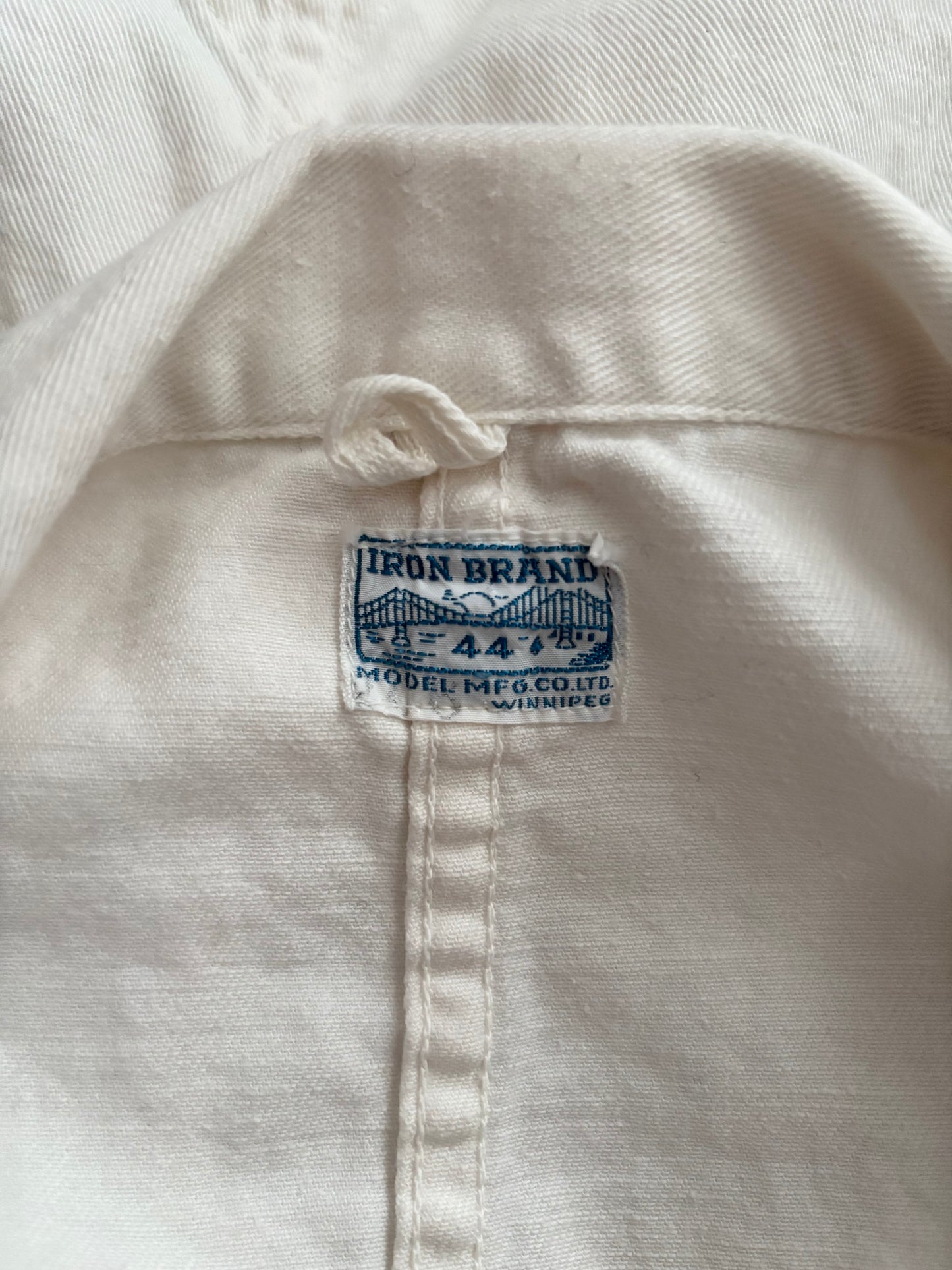 White cotton work wear coat