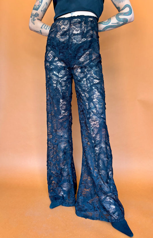 Black lace flares