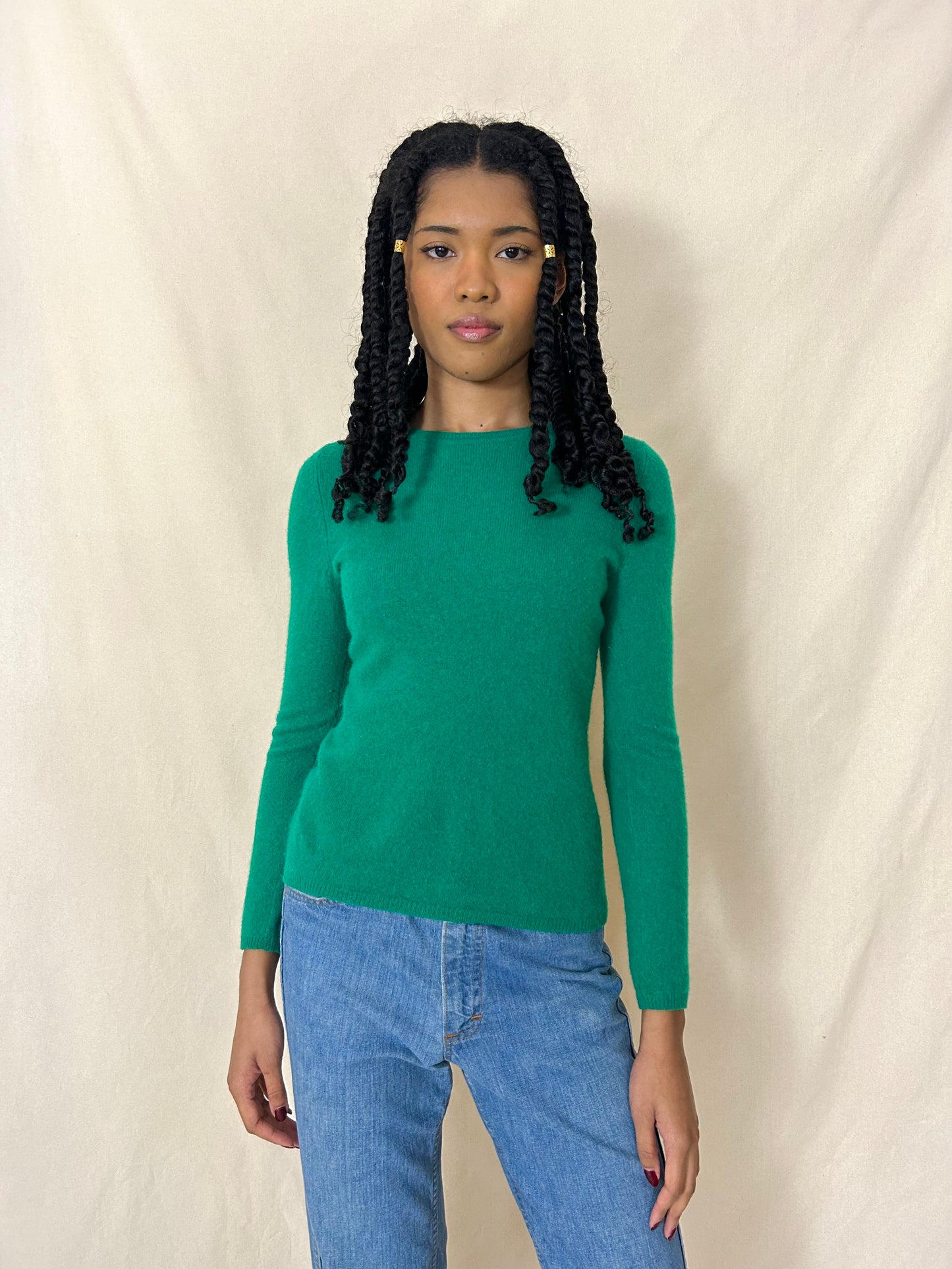 Green cashmere pullover
