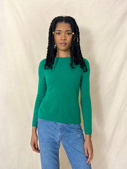 Green cashmere pullover