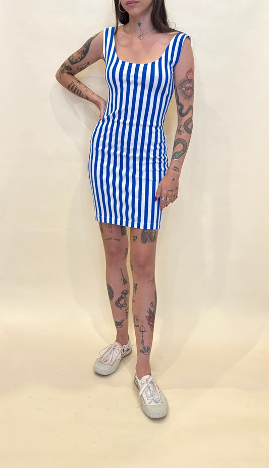90s striped body con dress