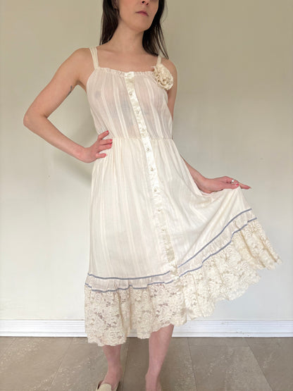 70s/Early 80s cotton and lace dress