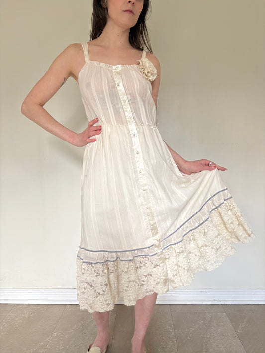 70s/Early 80s cotton and lace dress