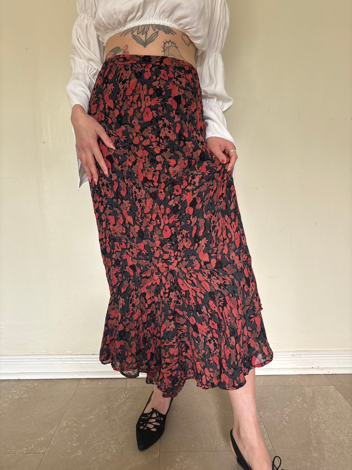 Reversible Rayon Floral Skirt