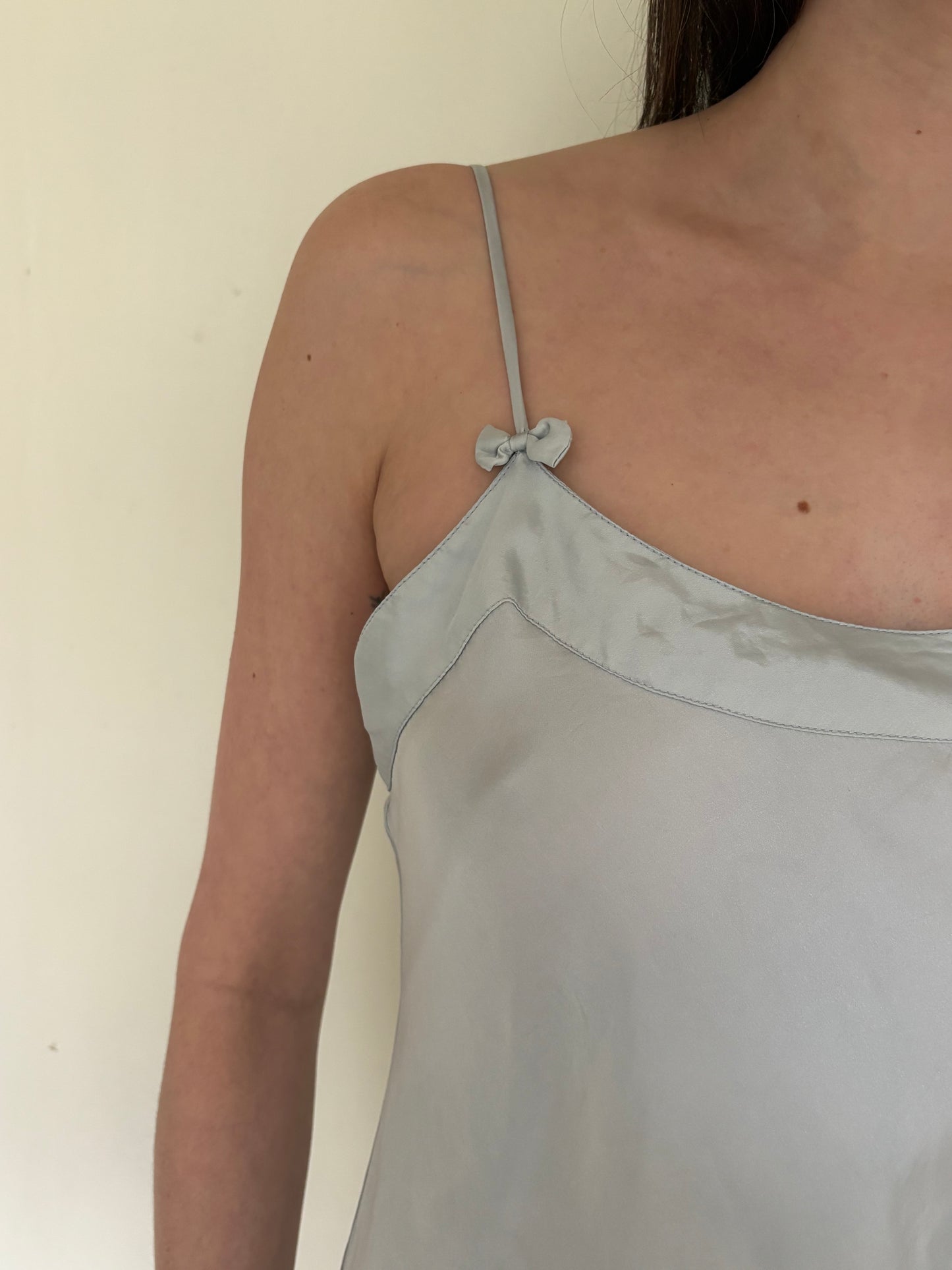 Ice Blue Silk Slip