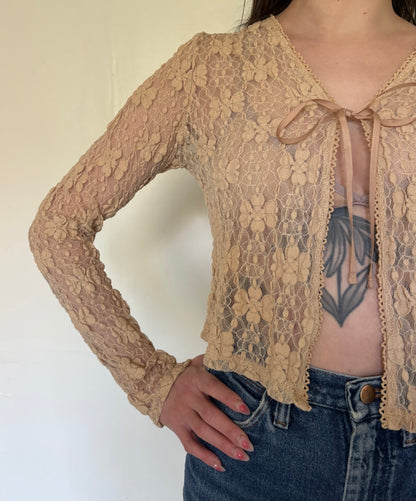 90s floral lace cover up