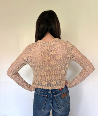 90s floral lace cover up