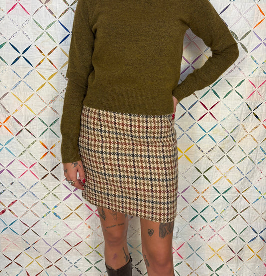 Houndstooth mini skirt