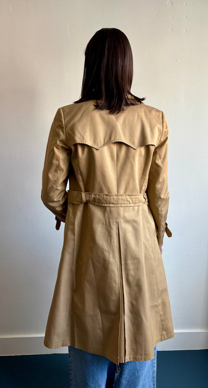 Classic mid length tan trench coat