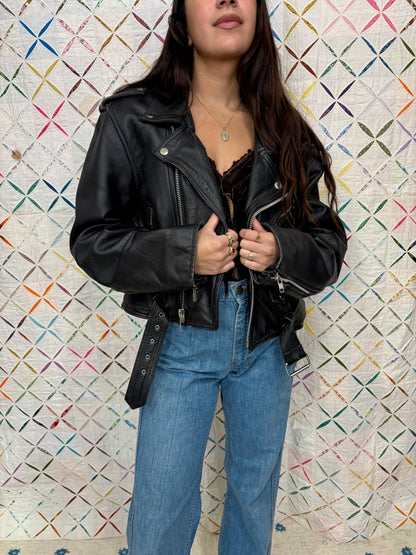 Perfect fit leather moto jacket